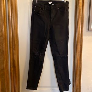 Jcrew distressed black jeans